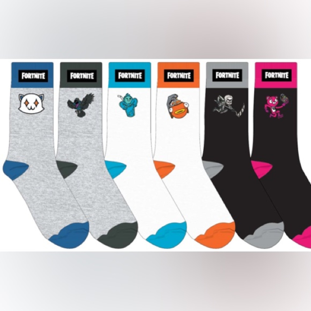 Fortnite 6pk Crew Sock Youth Size without tag